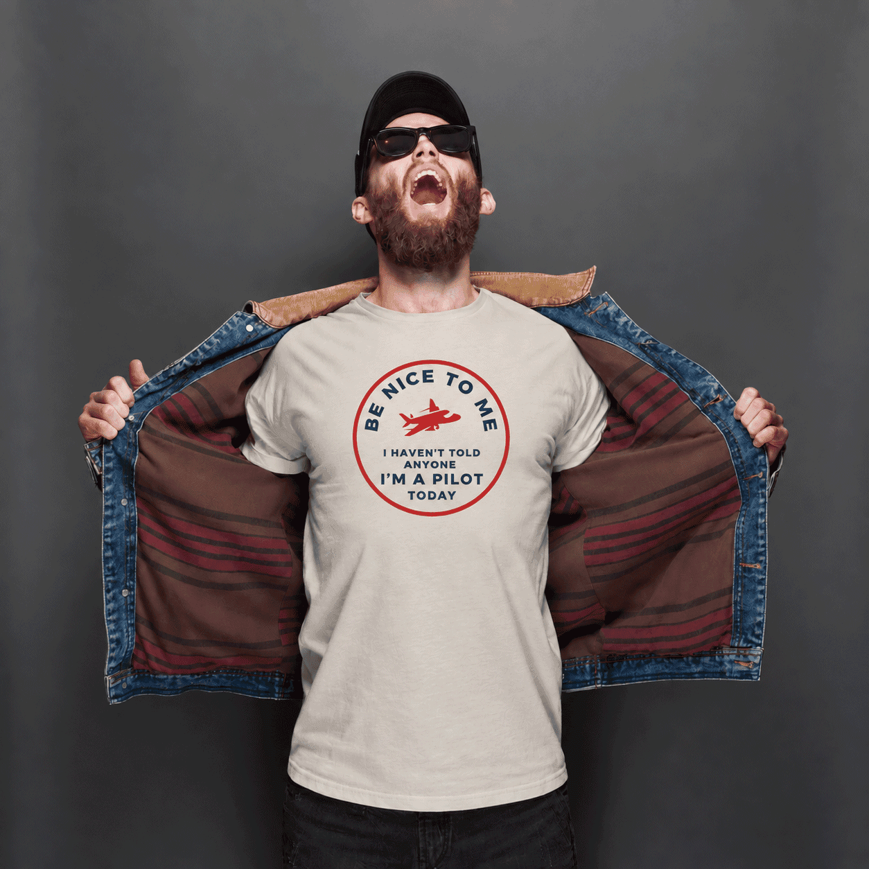 Pilot T-Shirt — "Be Nice to Me, I Haven't Told Anyone I'm a Pilot Today", image 1